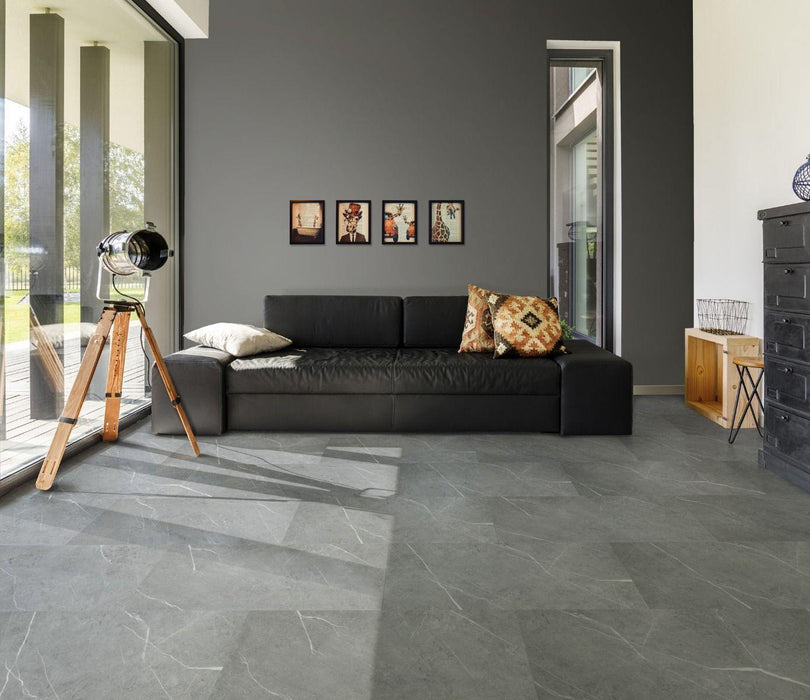 Aqua-Step SPC vloer en wand - Aqua Click Tiles XL Hawick - grijs - 950x475x4mm - Wandenbekleden.nl